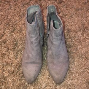 Gray suede boots